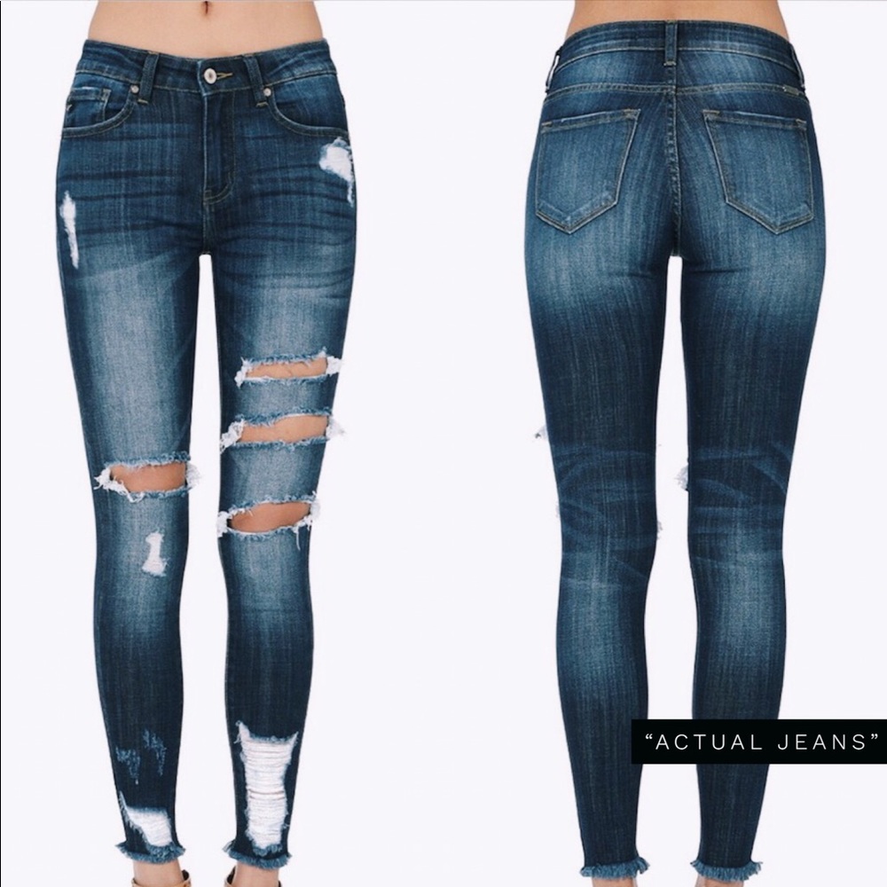 Distressed Denim Ankle Skinny - Picture 7 of 8